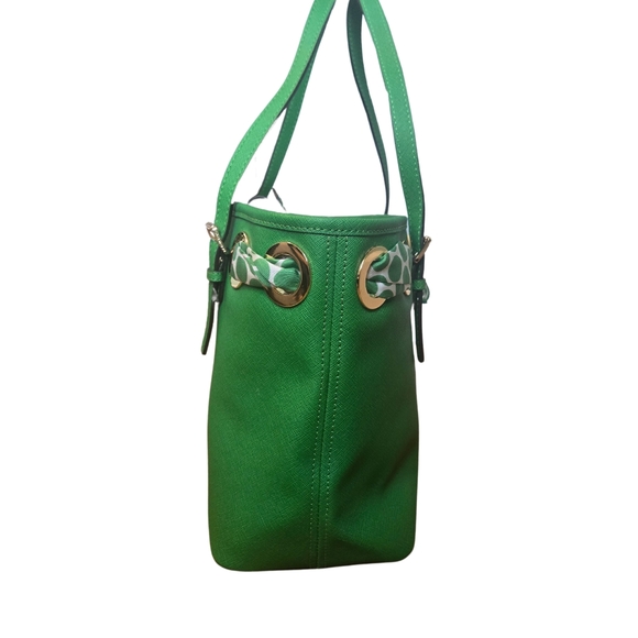 Michael Kors Green Satchel with scarf accent - Picture 7 of 12